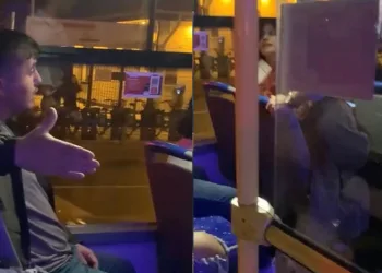 Otobüste ‘sessiz ol’ tartışması kamerada