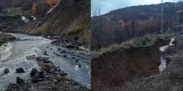 Muş’ta heyelan köy yolunu ulaşıma kapattı