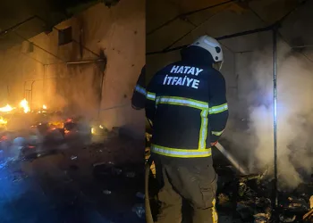 Hatay’da çadır yangını