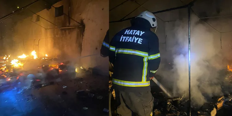 Hatay’da çadır yangını