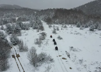 Kocaeli’nin dağlarına lapa lapa kar yağıyor