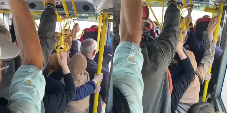 Otobüste yaşanan yoğunluk yolcuları çileden çıkardı