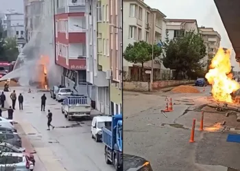 Bursa’da doğalgaz borusu patladı