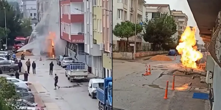 Bursa’da doğalgaz borusu patladı