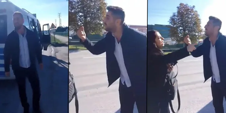 Minibüs şoförlüğü yaparken hamile sürücü ile tartıştı