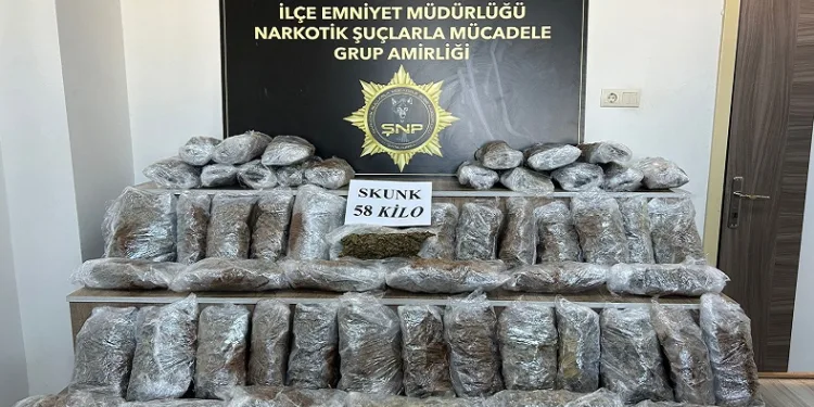 Şanlıurfa’da 58 kilo uyuşturucu yakalandı