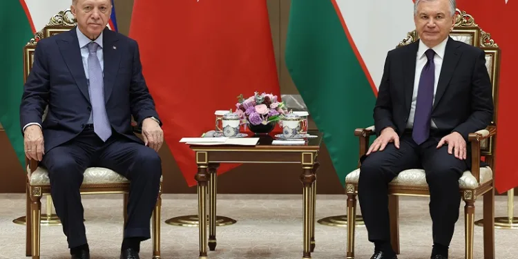 Erdoğan, Özbekistanlı mevkidaşı Mirziyoyev ile görüştü