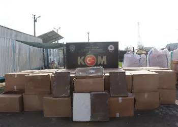Otoyolda durdurulan tırdan kolilerce kaçak sigara çıktı