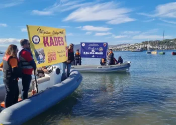 Kadına şiddet farkındalığı için denizde pankart açtılar