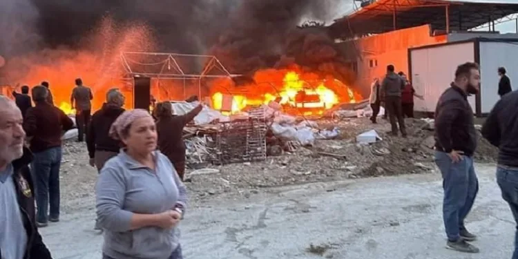 Hatay’da çadır yangını korkuttu