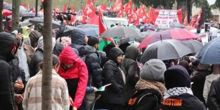Fransa’da Filistin’e destek yürüyüşü