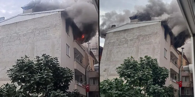 Sinir krizi geçirdi, ailesinin bulunduğu evi yaktı
