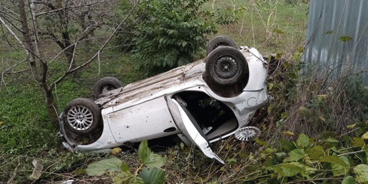 Bursa’da otomobil tarlaya uçtu, baba ve oğlu yaralandı