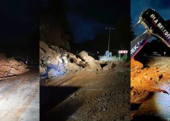 Yoğun yağış sonrası heyelan meydana geldi