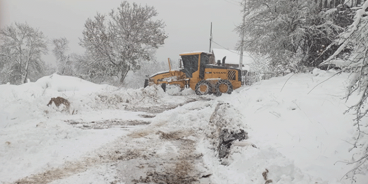 Kastamonu’da karın kapattığı yollar açıldı