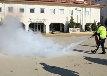 Polislere itfaiye tarafından eğitim verildi