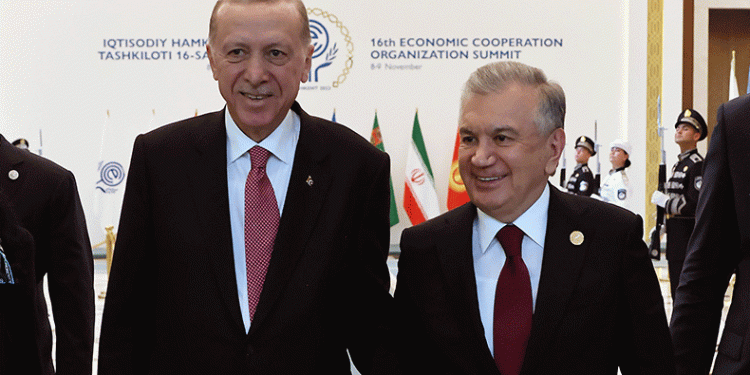 Erdoğan, mevkidaşı Mirziyoyev ile görüştü