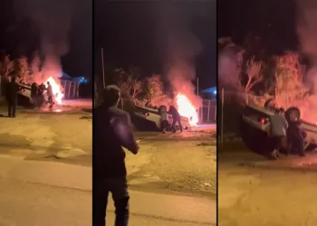 Takla atıp alev topuna döndü! İnanılmaz kurtuluş
