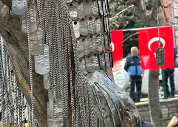 Şehitlerinin künyeleri Şehit Ağacı’nda