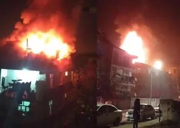 Elazığ’da korkutan çatı yangını