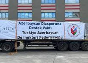 Azerbaycan’dan Kahramanmaraş’a 2 tır insani yardım yola çıktı