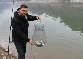 Kafeslerden kaçan balıkları oltayla tutuyorlar