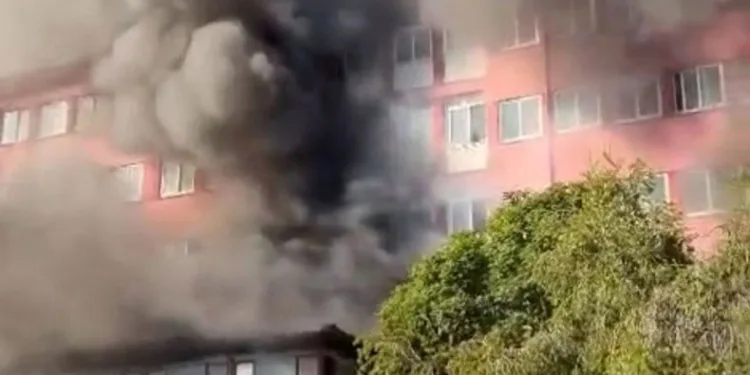 Eski devlet hastanesinde yangın