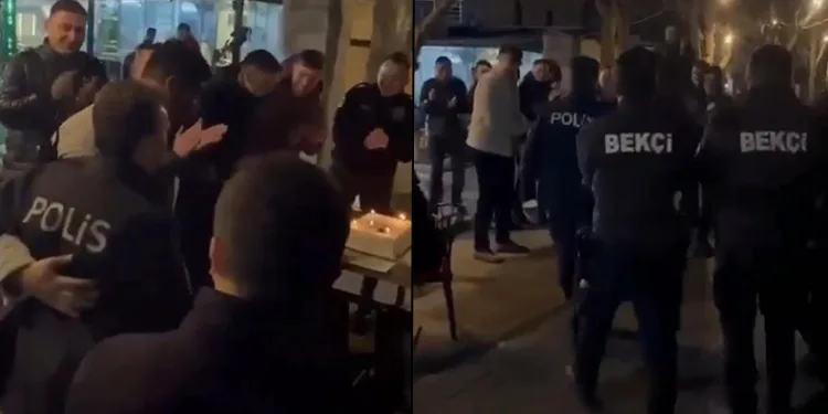 Meslek hayatının son görevinde pastalı sürpriz