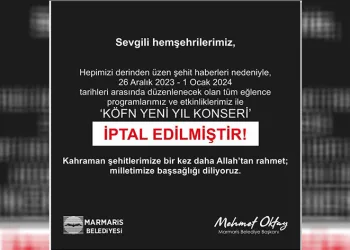 Marmaris’te konserler iptal edildi