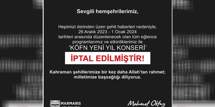 Marmaris’te konserler iptal edildi