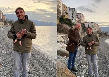 Balıkçı ağına takılan karabatak kurtarıldı