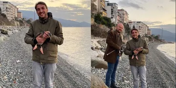 Balıkçı ağına takılan karabatak kurtarıldı