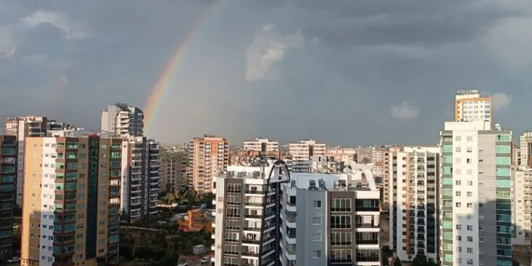 Mersin’de yağmur sonrası gökkuşağı şöleni
