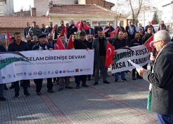 Bozüyük’te İsrail protesto edildi