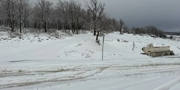 Tekirdağ’ın yüksek kesimleri karla kaplandı