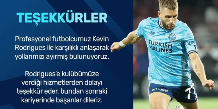 Y. Adana Demirspor’da Kevin Rodrigues ile yollar ayrıldı