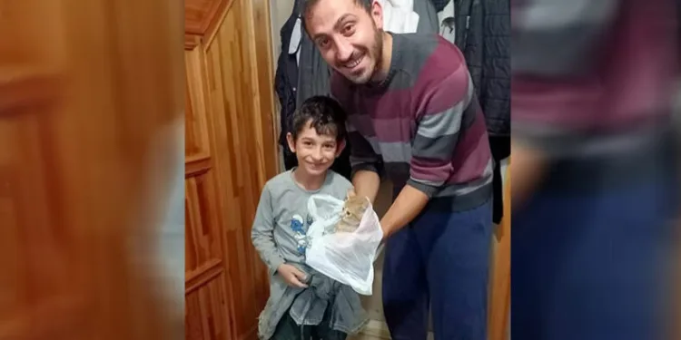 Bursa’da 8 yaşındaki çocuk yavru kedinin kahramanı oldu