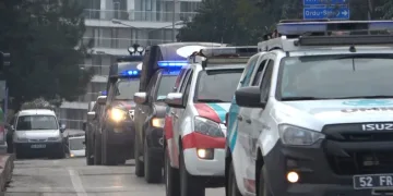 Samsun’da sağlık araçları korteji