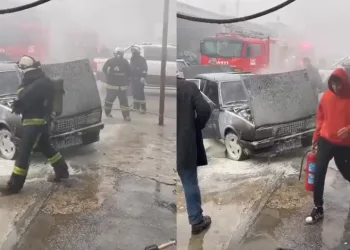 Yalova’da otomobil yangını