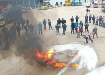 Başiskele Belediyesi personeline yangın tatbikatı
