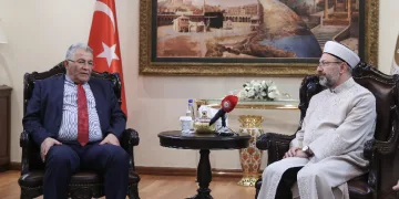 Erbaş, Kudüs Üniversitesi Rektörünü ağırladı