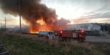 Katı atık merkezinde yangın