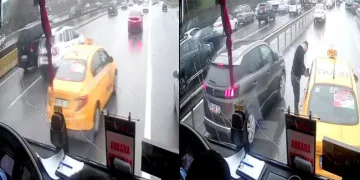 Taksi şoförü 25 yolcunun hayatını tehlikeye attı