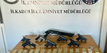 Samsun’da 6 ruhsatsız tabanca ele geçti