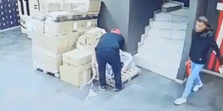 Müşteri gibi gelip yangın tüpünü çaldı
