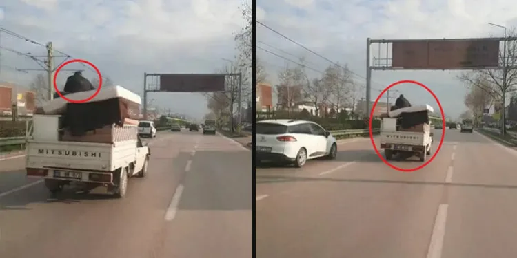 Bursa’da trafikte tehlikeli yolculuk