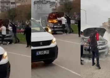 Bursa’da seyir halindeki araç alev aldı