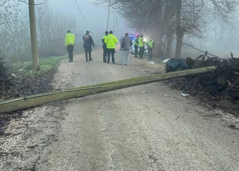 Bursa’da motosiklet sürücüsü devrilen direğe çarptı