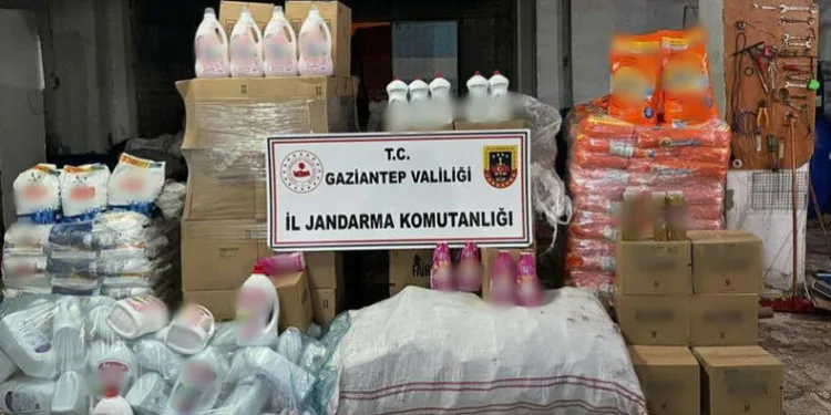 Gaziantep’te 3,5 milyon TL’lik sahte deterjan ele geçirildi