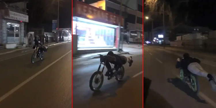 Bursa’da motosikleti yatarak kullandı, ölümle dans etti